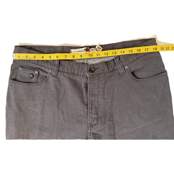 Converse Jeans Mens 36 Gray Chuck Slim Denim 5 Pocket Slim Fit Star Rivet Twill - Picture 7 of 9